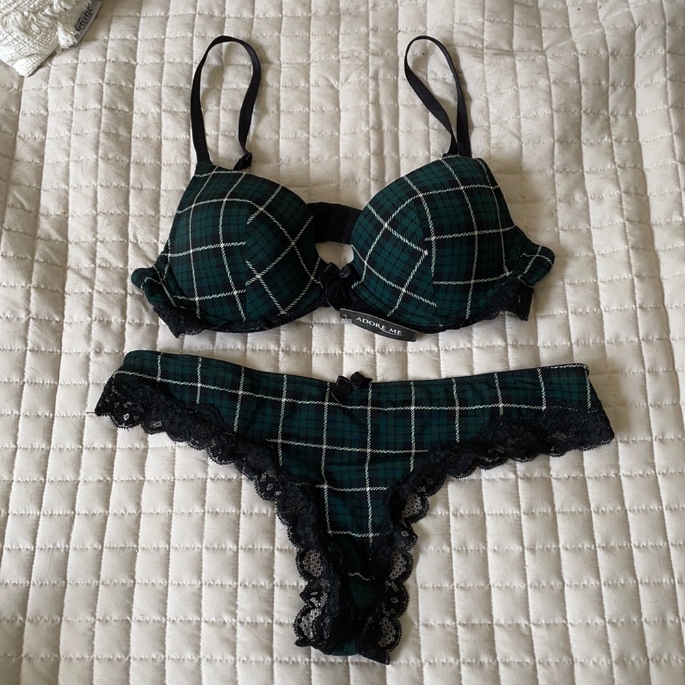 Adore Me plaid set